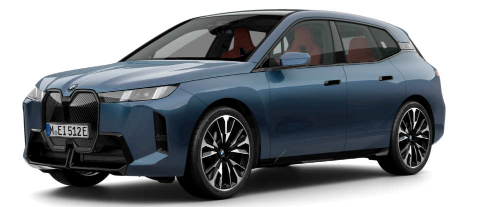 freigestellter BMW iX xDrive60 in blau