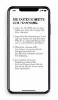 Der Screen 'Die ersten Schritte zum Teamwork' auf der MINI App.