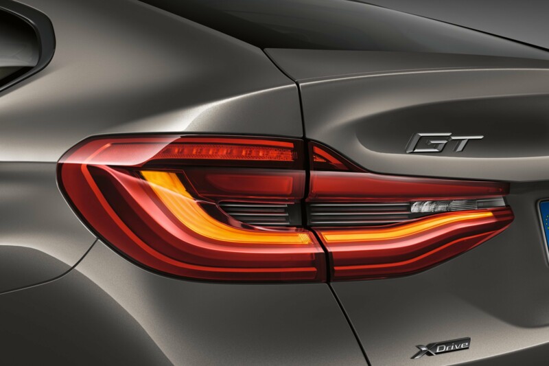 Die LED-Rückleuchten eines BMW 640i Gran Turismo.